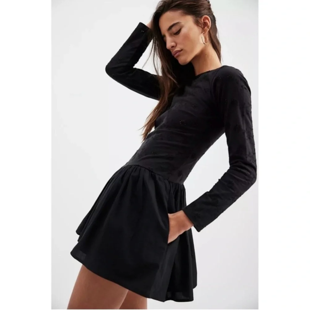 Free People Surely Drop Waist Mini Dress - Picture 2 of 5